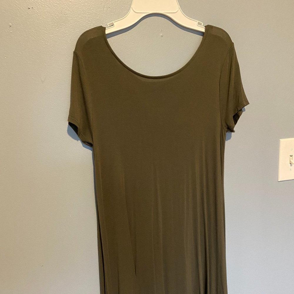Army Green T-Shirt Dress